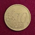 Italy 10 Euro Cent 2nd map 2005 Coin