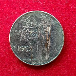 Italy 100 Lire large type 1979 Coin