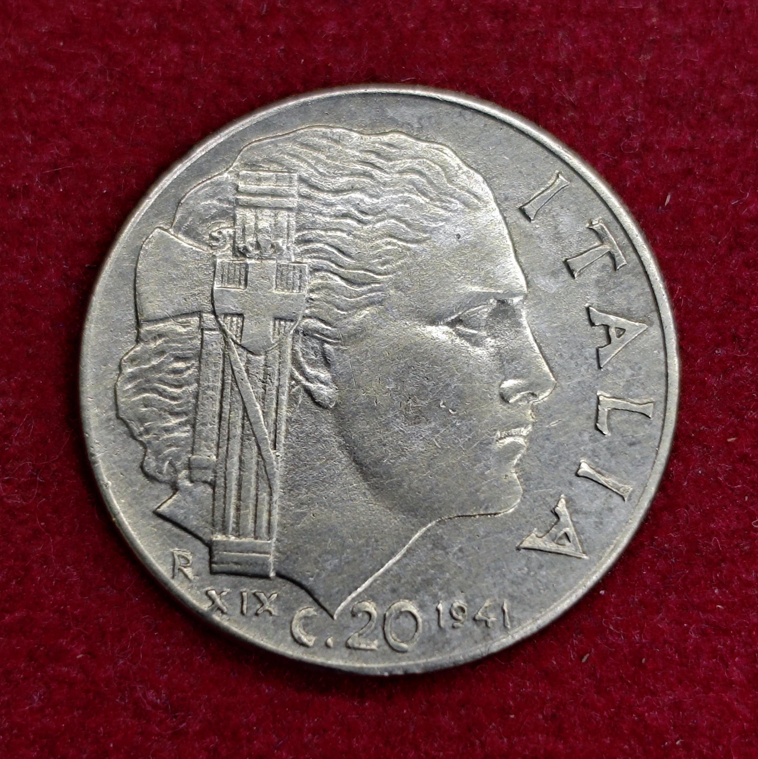 Italy 20 Centesimi - Vittorio Emanuele III 1941 Coin