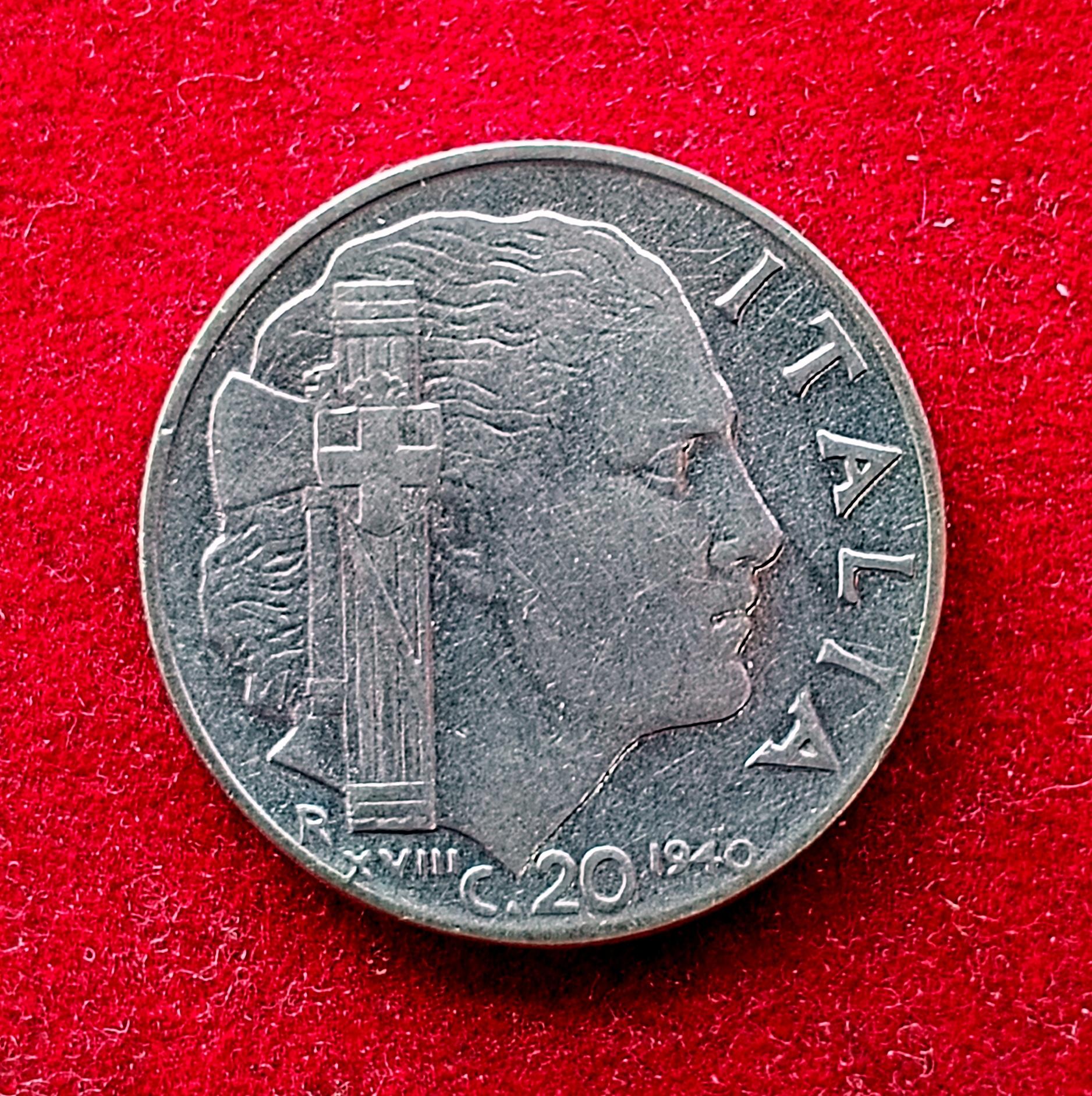 Italy 20 Centesimi Vittorio Emanuele III 1940 Coin