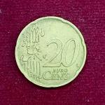 Italy 20 Euro Cent 1st map 2002 Coin