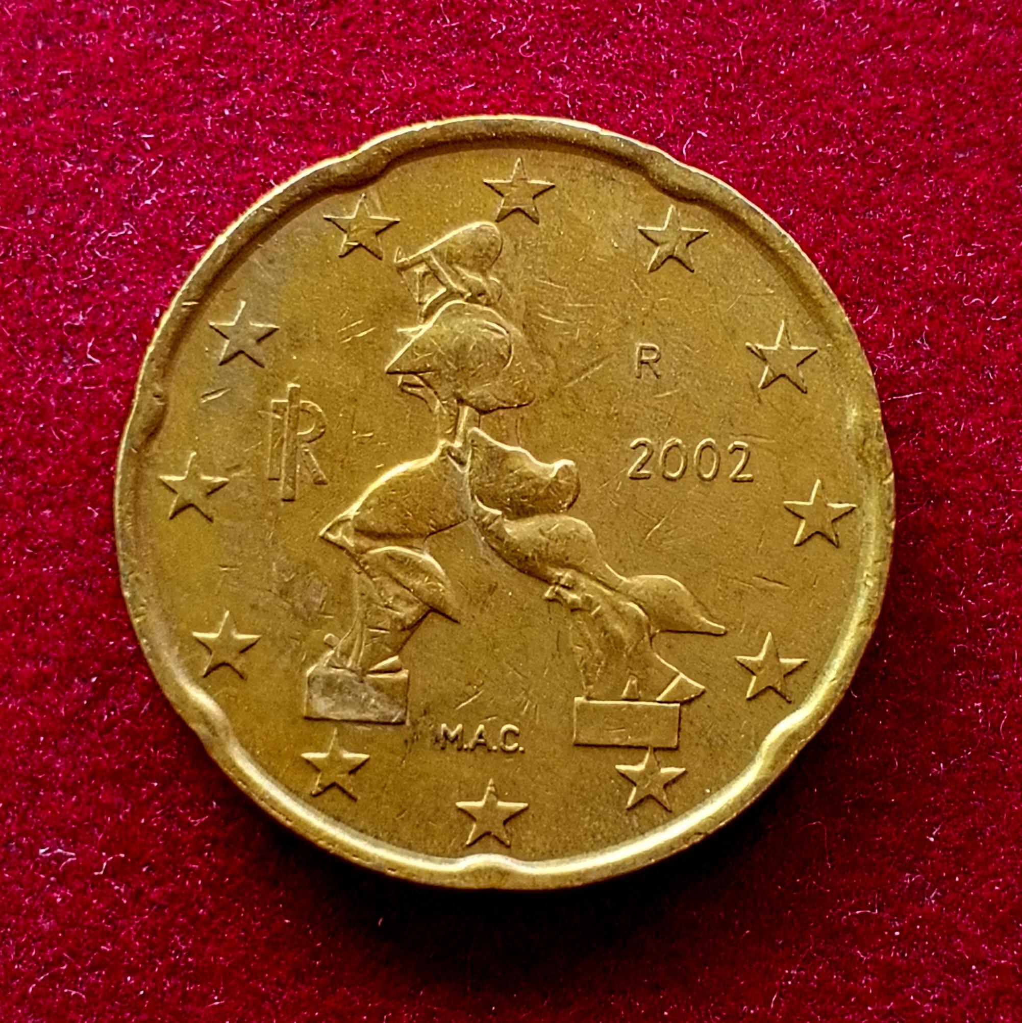 Italy 20 Euro Cent 1st map 2002 Coin