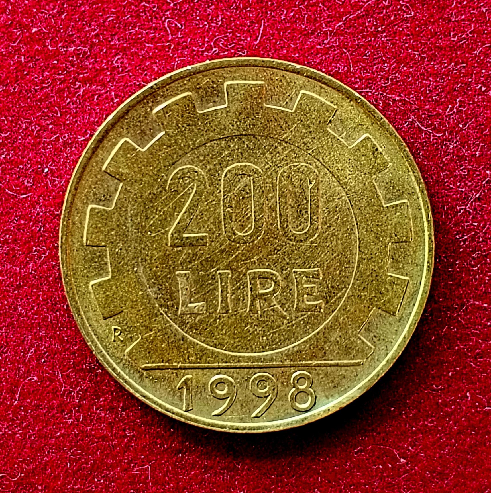 Italy 200 Lire 1998 Coin