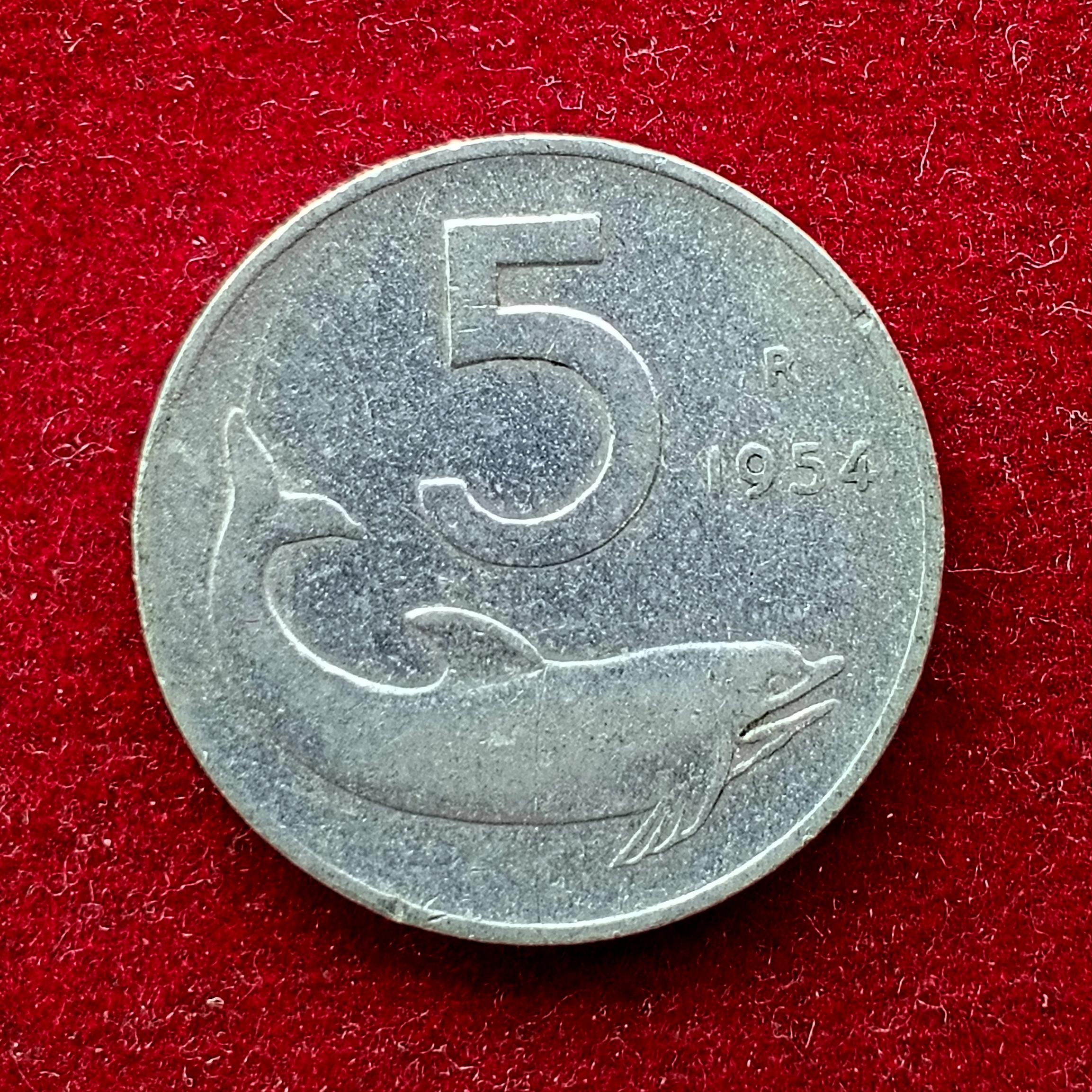 Italy 5 Lire 1954 Coin