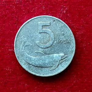 Italy 5 Lire 1954 Coin