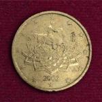 Italy 50 Euro Cent 1st map 2002 Coin