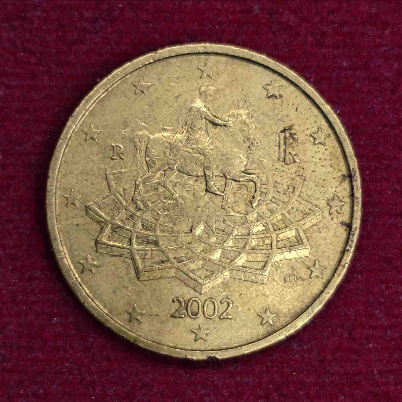 Italy 50 Euro Cent 1st map 2002 Coin