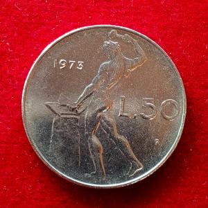 Italy 50 Lire 1973 Coin (Small Type)