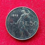 Italy 50 Lire 1975 Coin (Small Type)