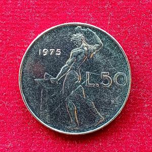 Italy 50 Lire 1975 Coin (Small Type)