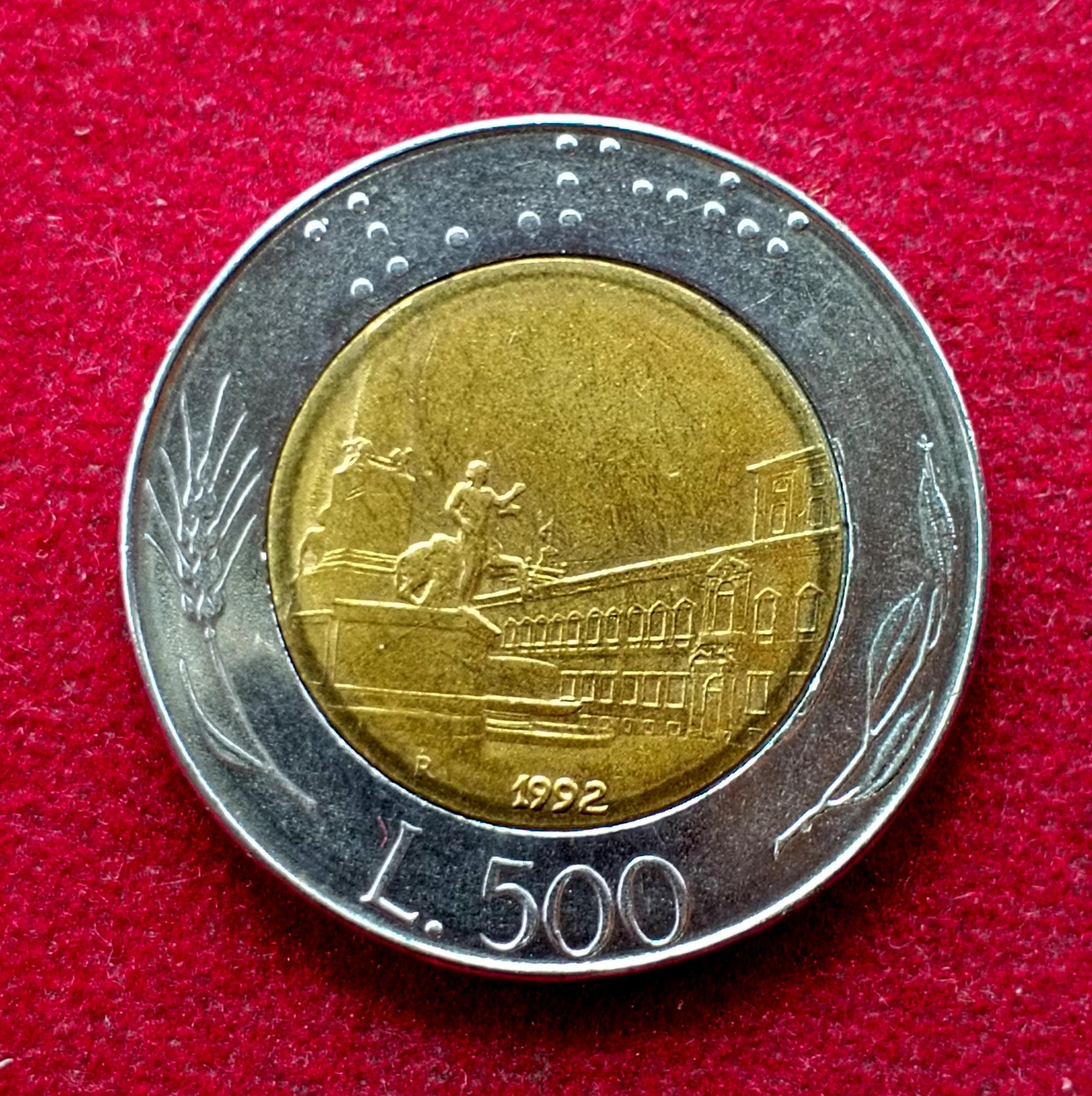Italy 500 Lire 1992 Coin