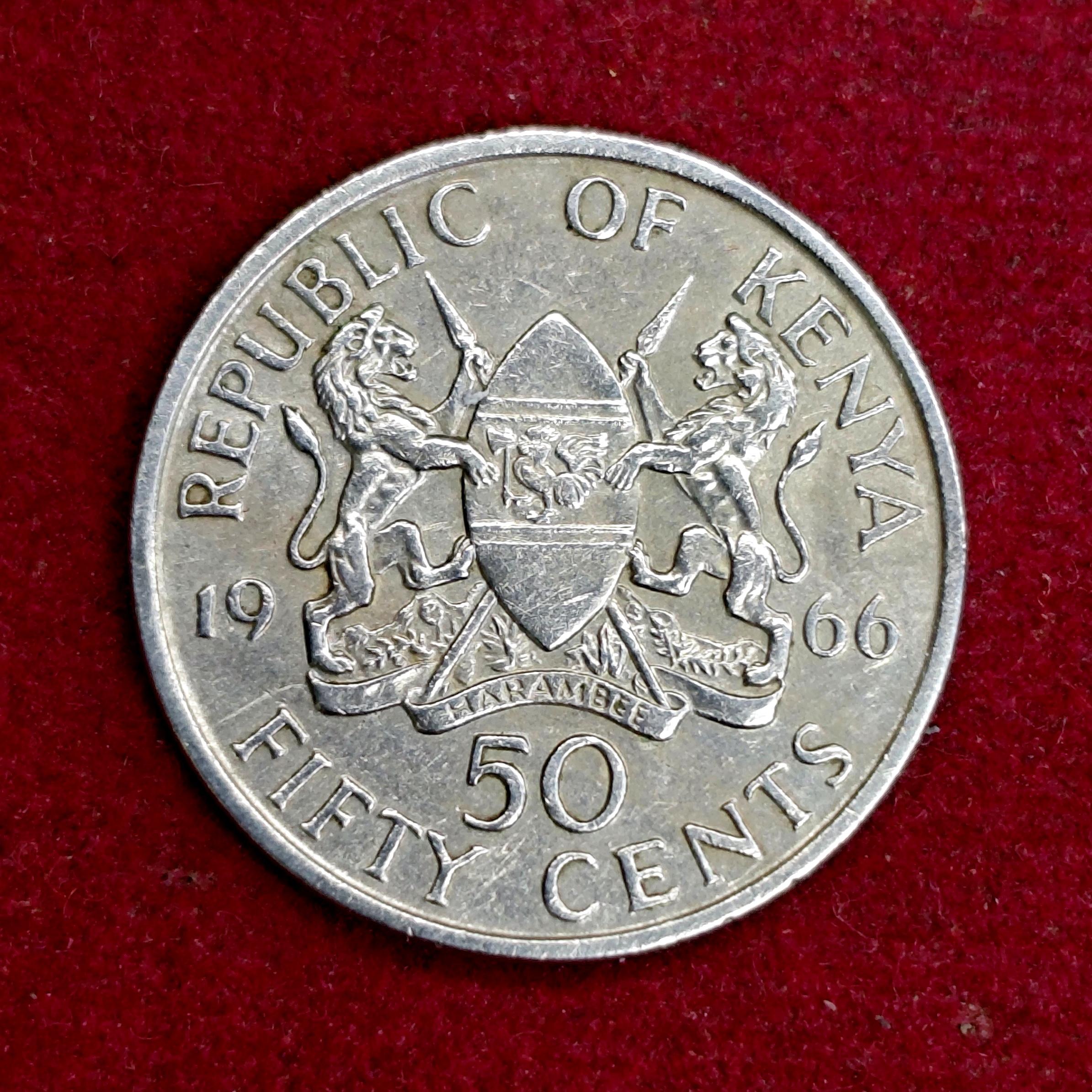 Kenya 50 Cents 1966 Coin
