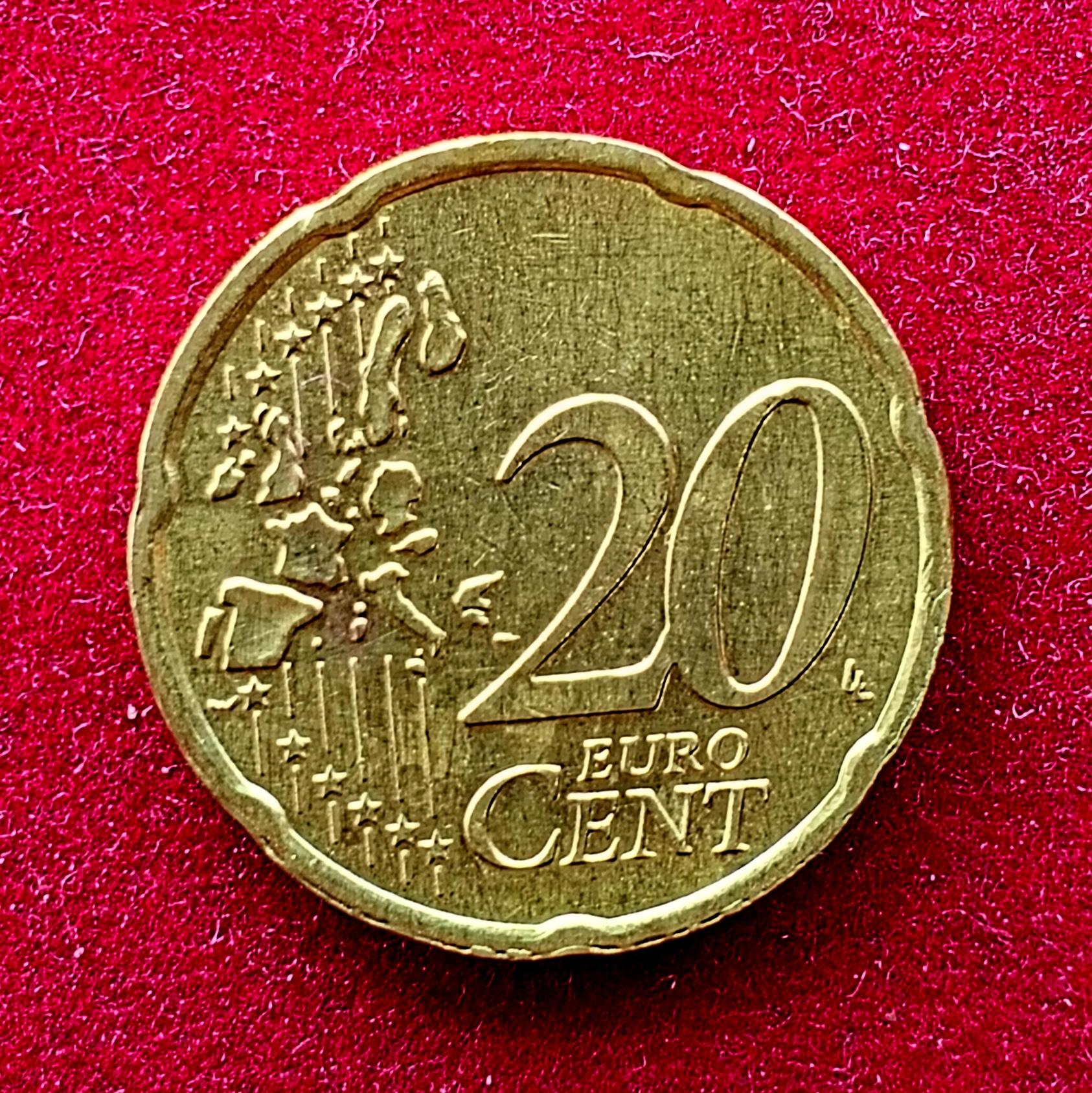 Luxembourg 20 Euro Cent Henri I 2nd map 2004 Coin