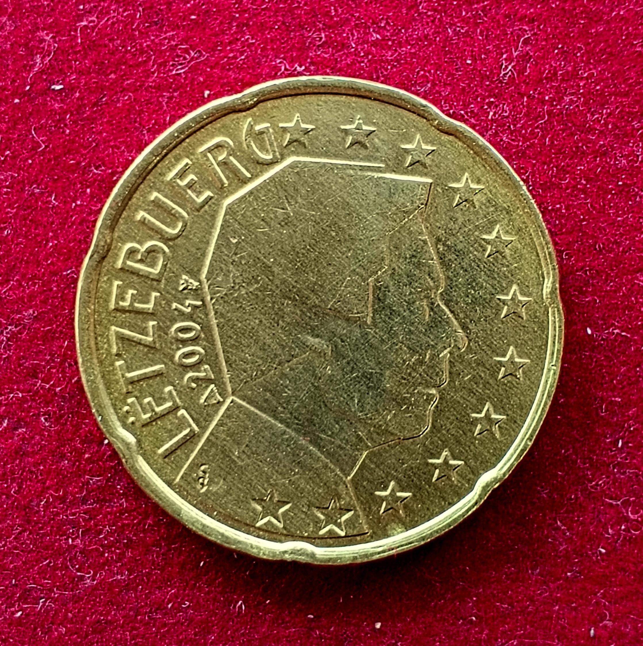 Luxembourg 20 Euro Cent Henri I 2nd map 2004 Coin