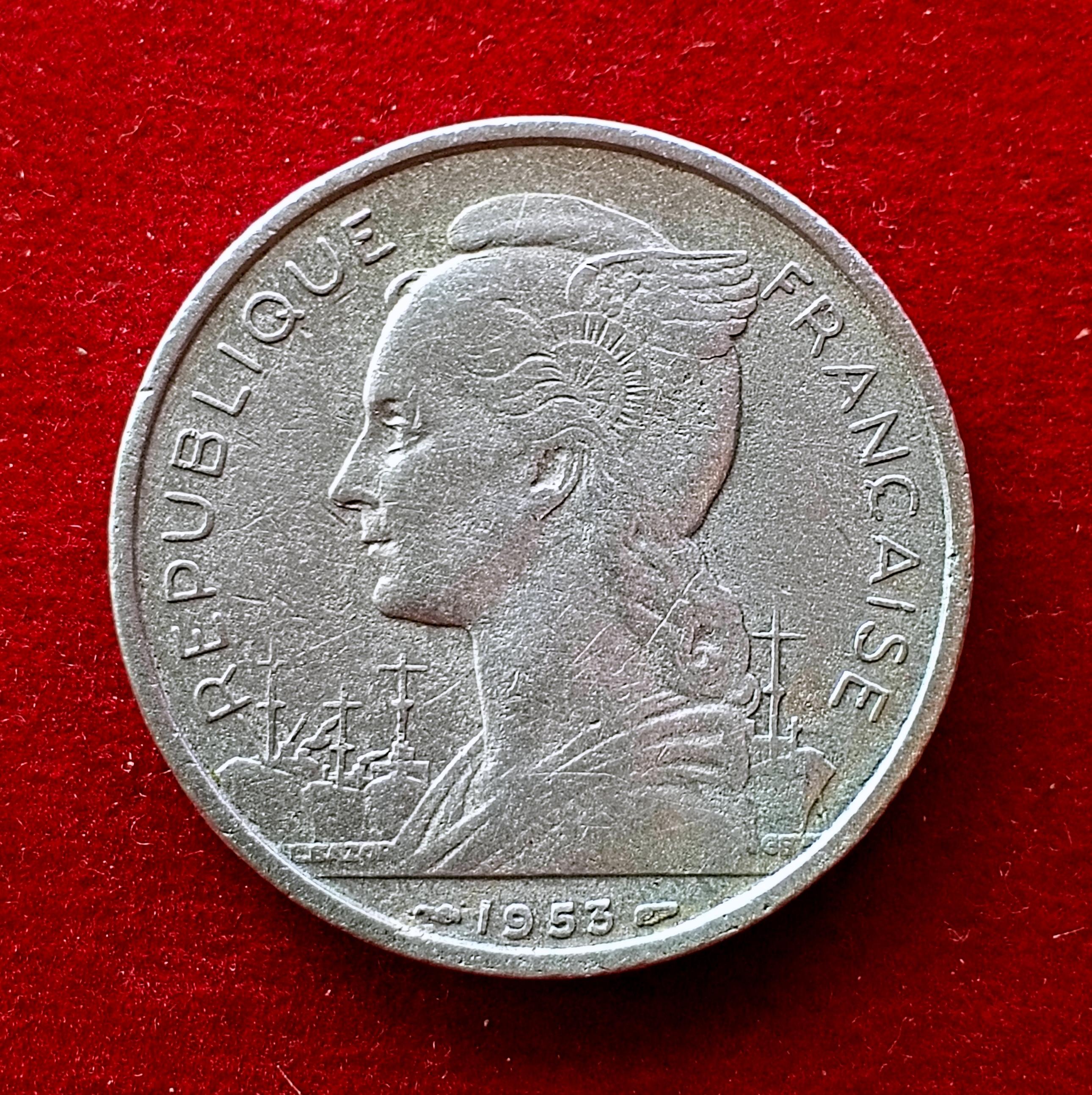 Madagascar 5 Francs 1953 Coin