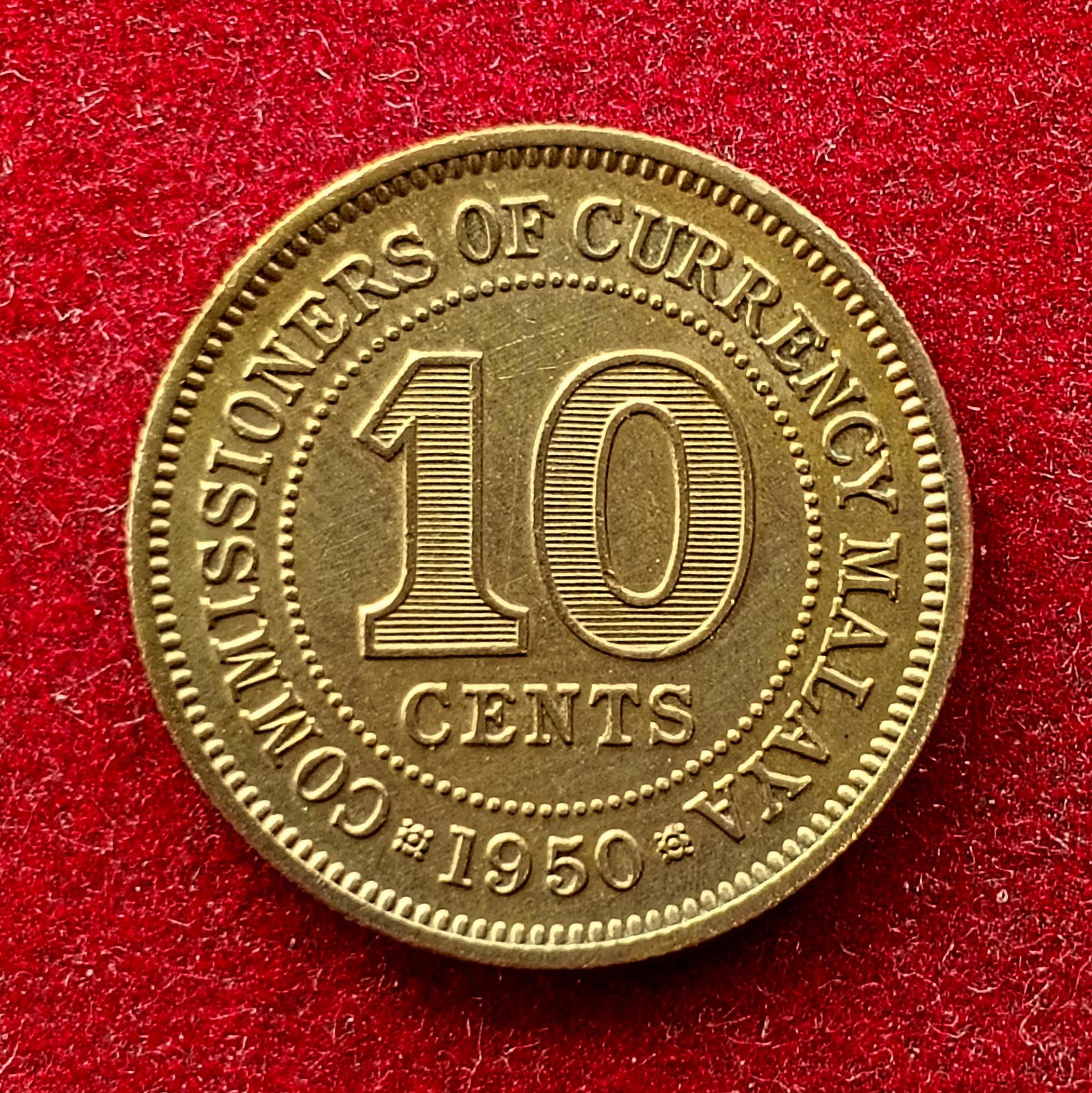 Malaya 10 Cents - George VI 1950 Coin