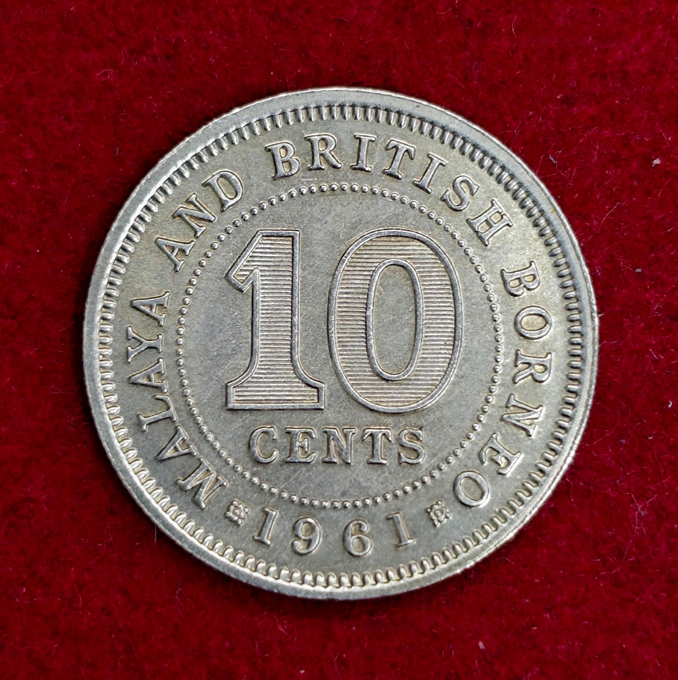 Malaya and British Borneo 10 Cents Elizabeth II 1961 Coin