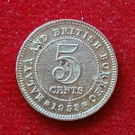 Malaya and British Borneo 5 Cents Elizabeth II 1953 Coin