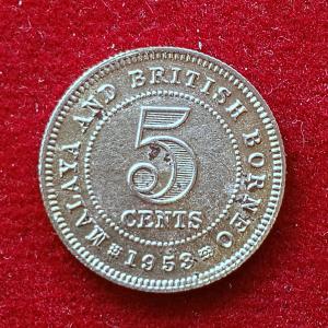 Malaya and British Borneo 5 Cents Elizabeth II 1953 Coin