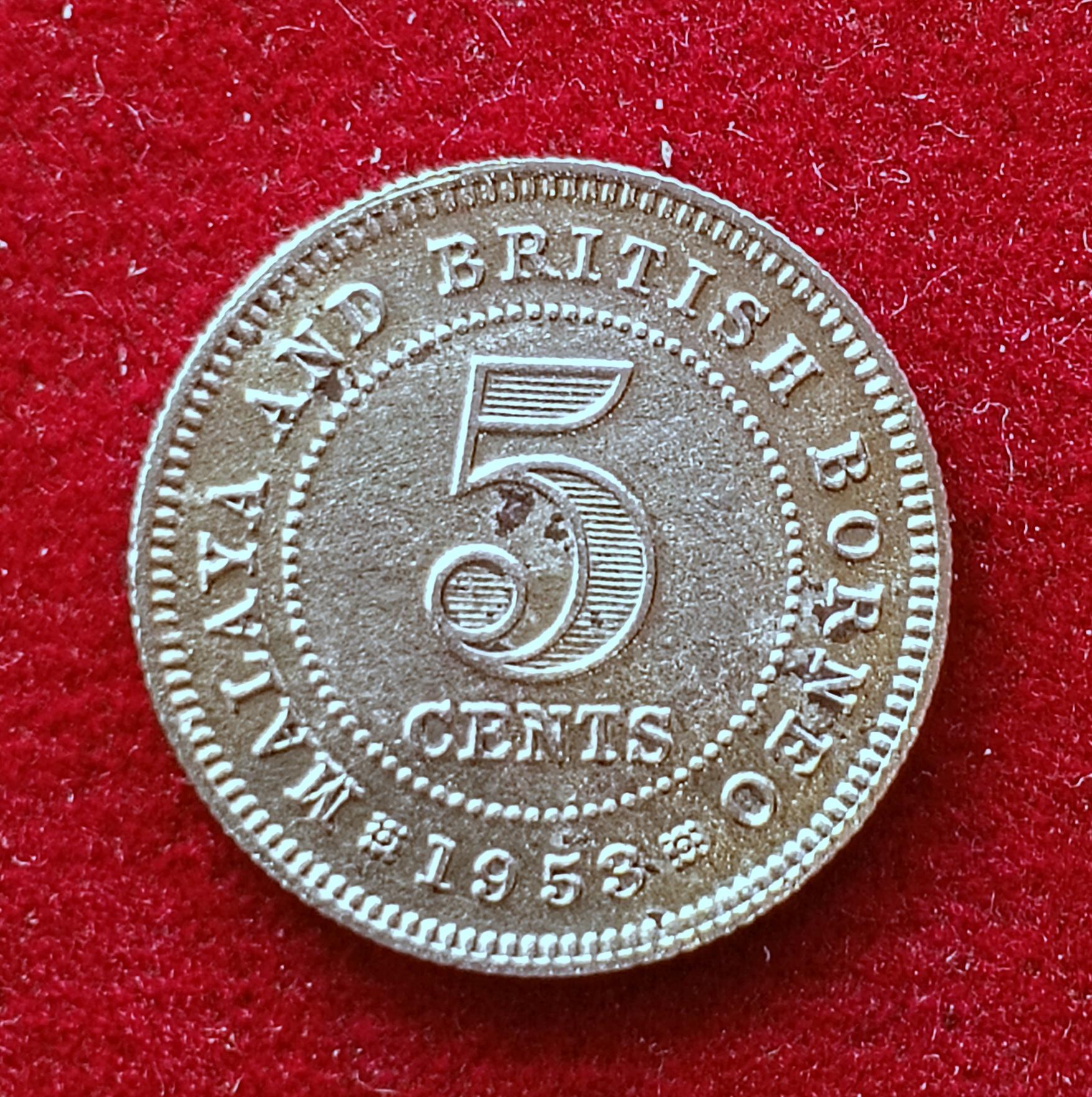 Malaya and British Borneo 5 Cents Elizabeth II 1953 Coin