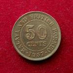 Malaya and British Borneo 50 Cents - Elizabeth II 1957 Coin