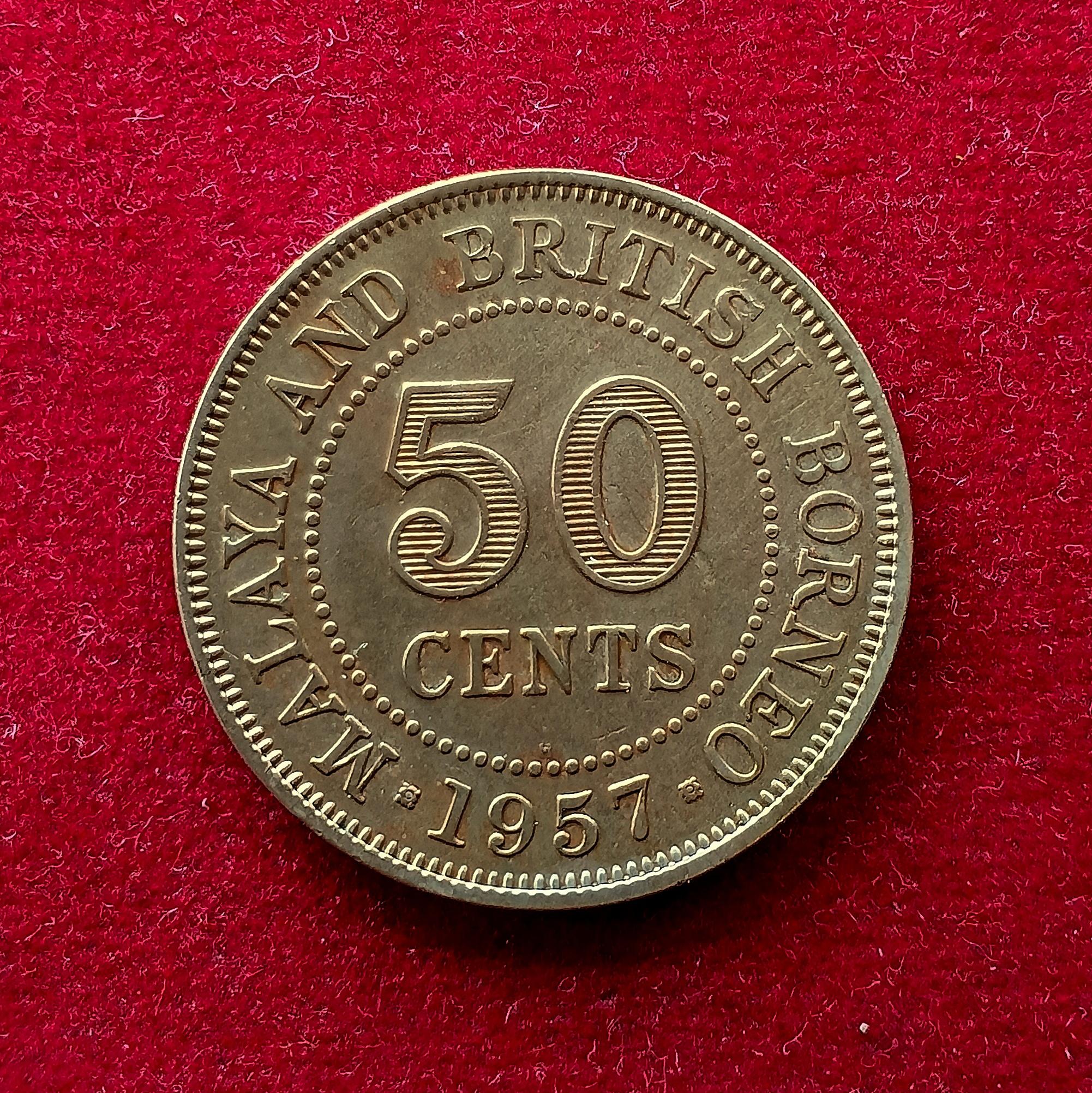 Malaya and British Borneo 50 Cents - Elizabeth II 1957 Coin