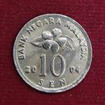 Malaysia 10 Sen Agong 2004 Coin