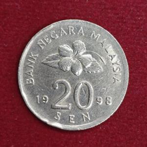 Malaysia 20 Sen - Agong 1998 Coin