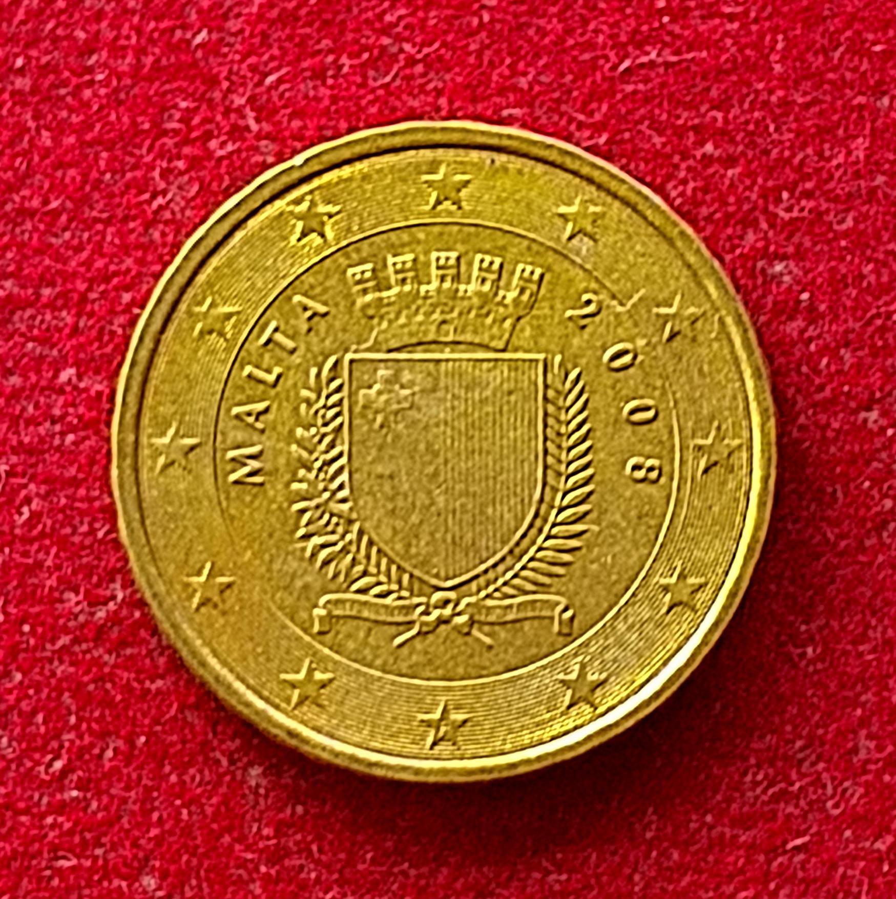 Malta 10 Euro Cents 2nd map 2008 Coin