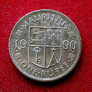 Mauritius 1 Rupee Elizabeth II 1990 Coin
