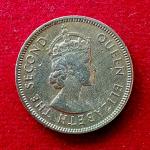 Mauritius (1/2) Half Rupee Elizabeth I 1971 Coin