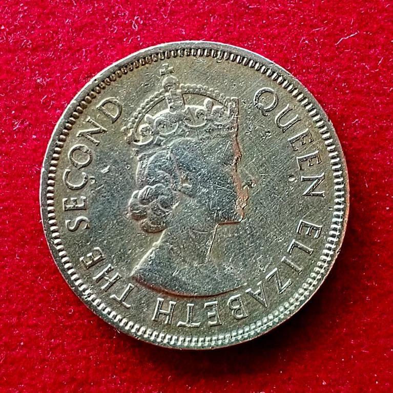 Mauritius (1/2) Half Rupee Elizabeth I 1971 Coin