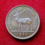 Mauritius (1/2) Half Rupee Elizabeth I 1971 Coin
