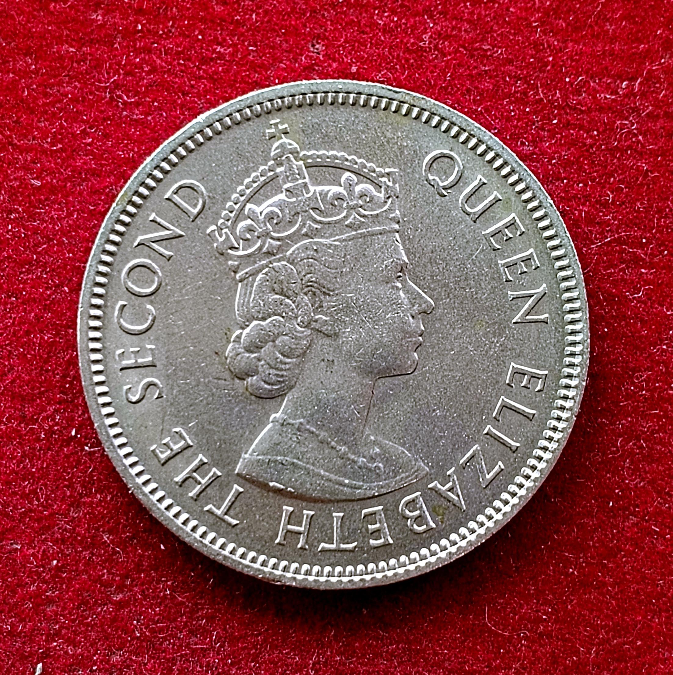 Mauritius (1/2) Half Rupee Elizabeth I 1971 Coin