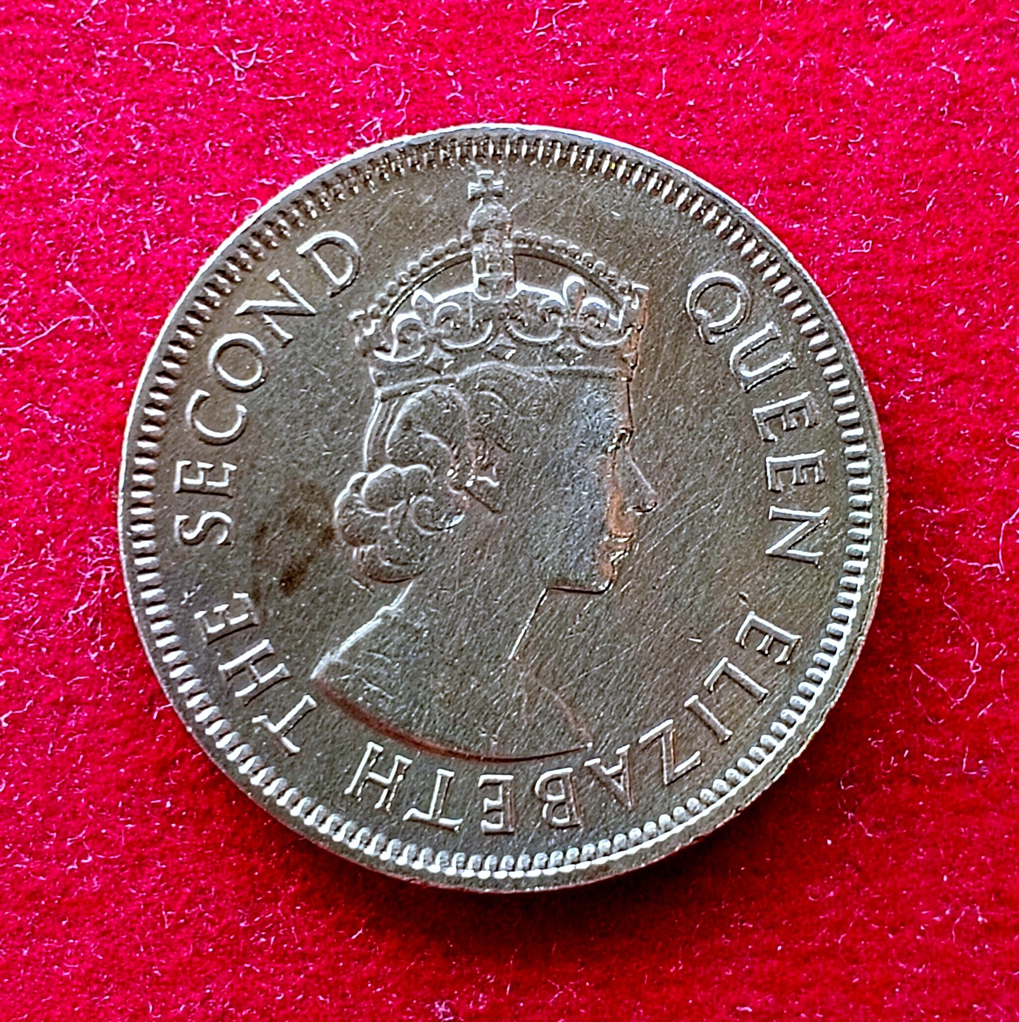 Mauritius (1/2) Half Rupee Elizabeth I 1975 Coin