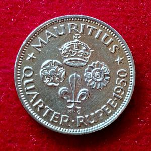 Mauritius 1/4  Rupee Elizabeth II 1950 Coin