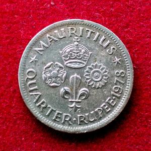 Mauritius 1/4  Rupee Elizabeth II 1978 Coin