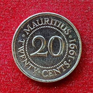 Mauritius 20 Cents 1991 Coin