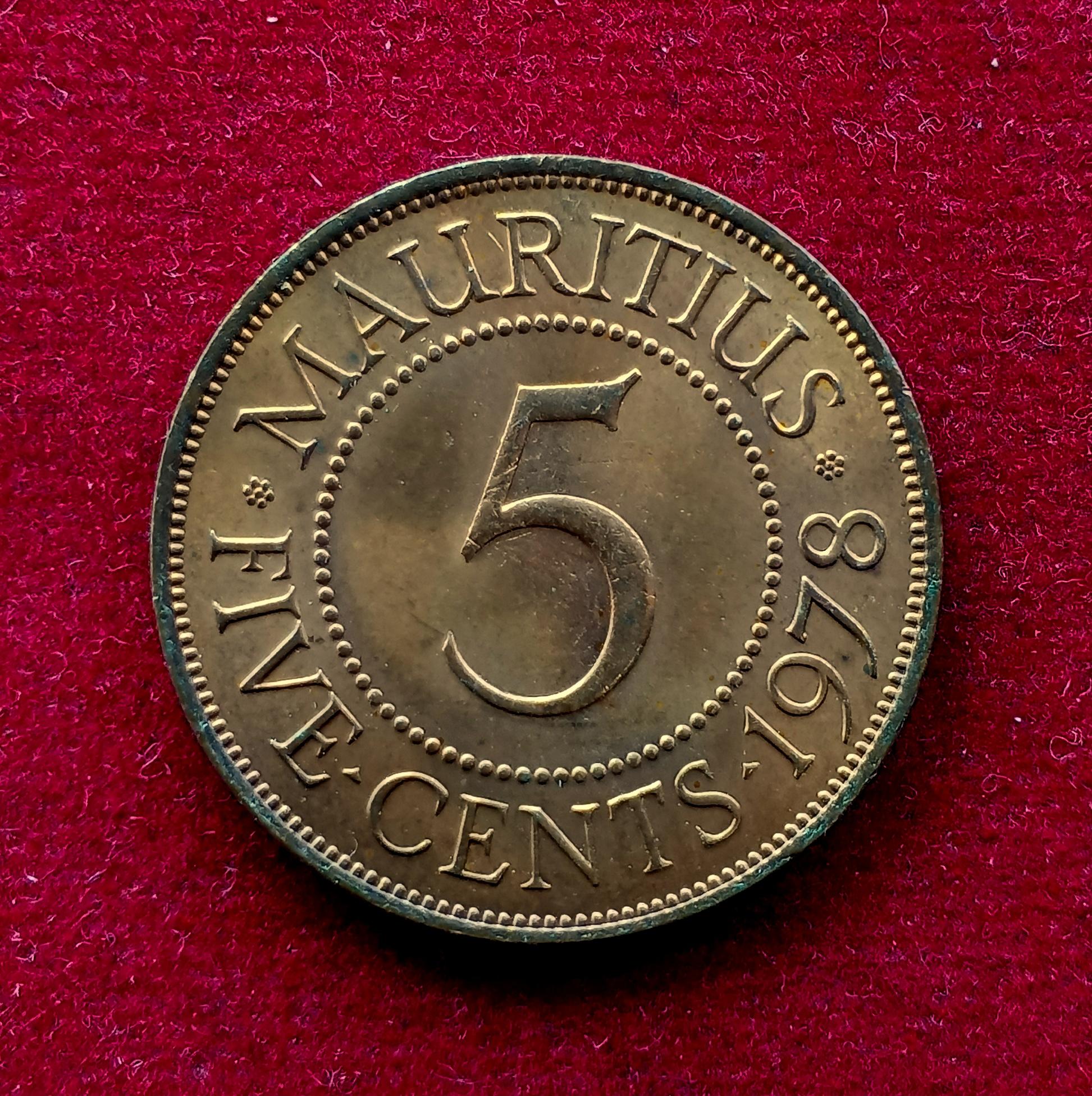 Mauritius 5 Cents 1978 Coin
