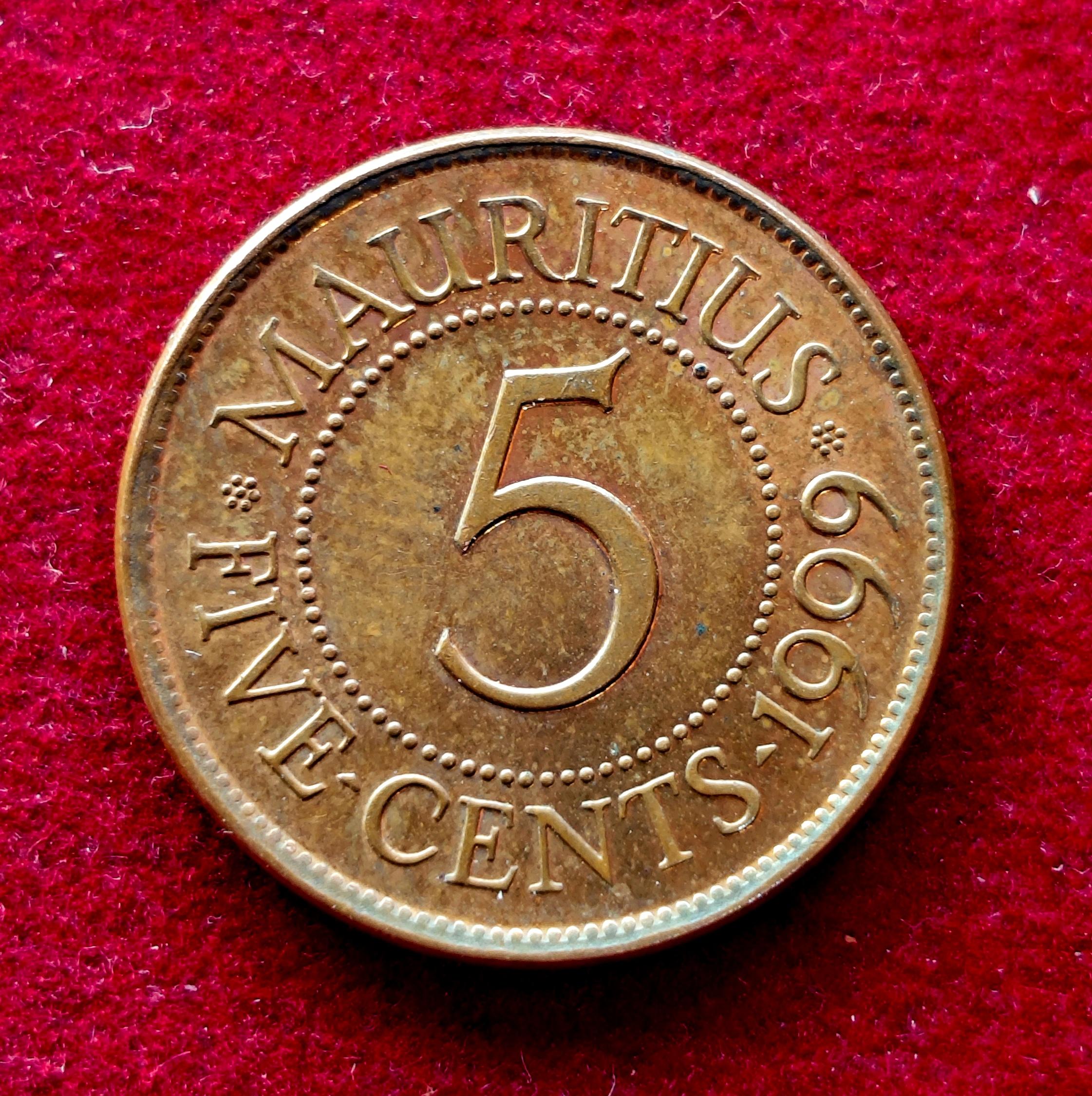 Mauritius 5 Cents 1999 Coin