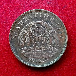 Mauritius 5 Rupees 1987 Coin
