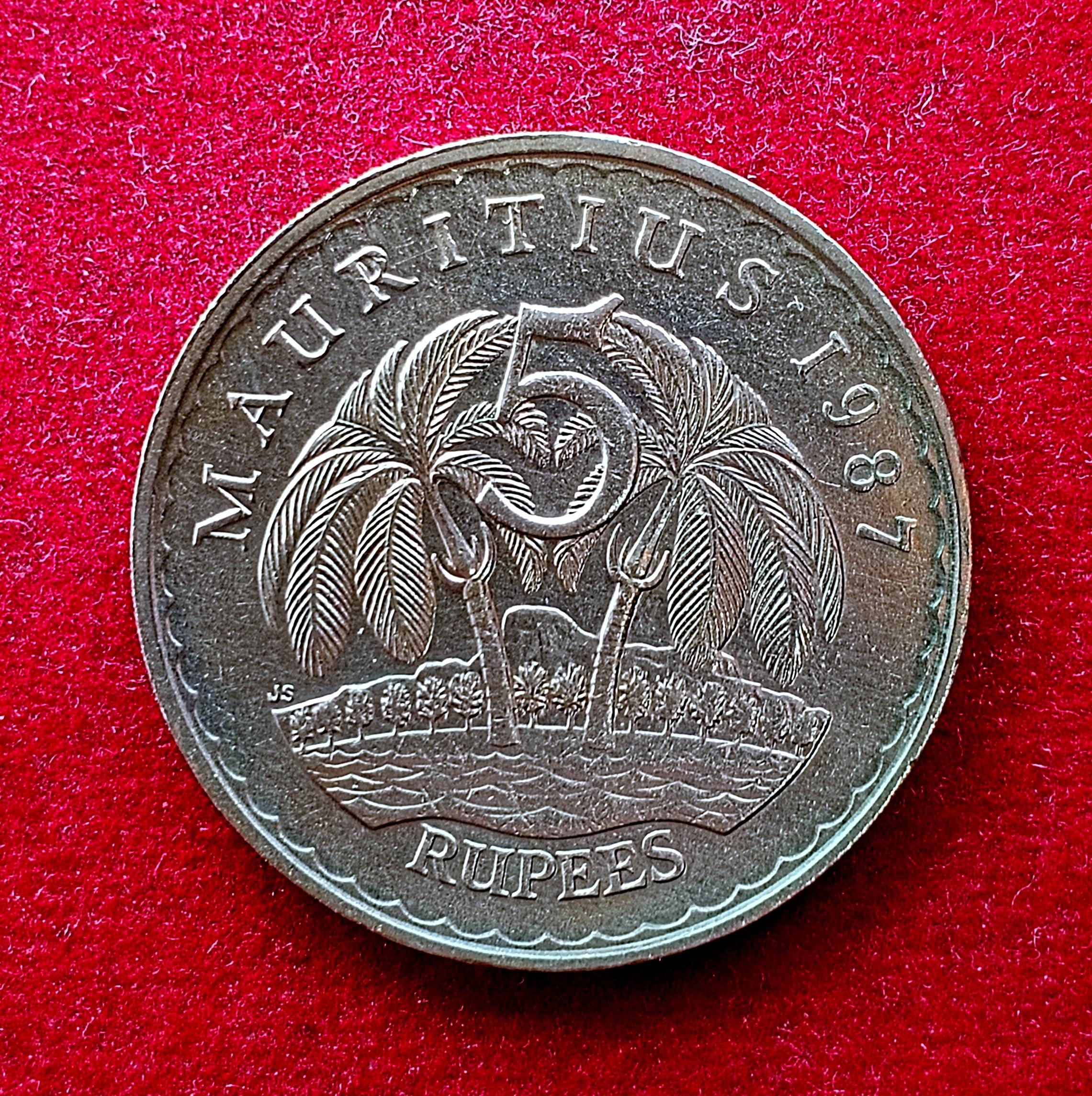 Mauritius 5 Rupees 1987 Coin