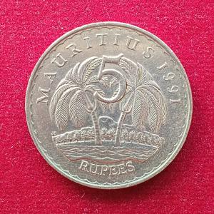 Mauritius 5 Rupees 1991 Coin