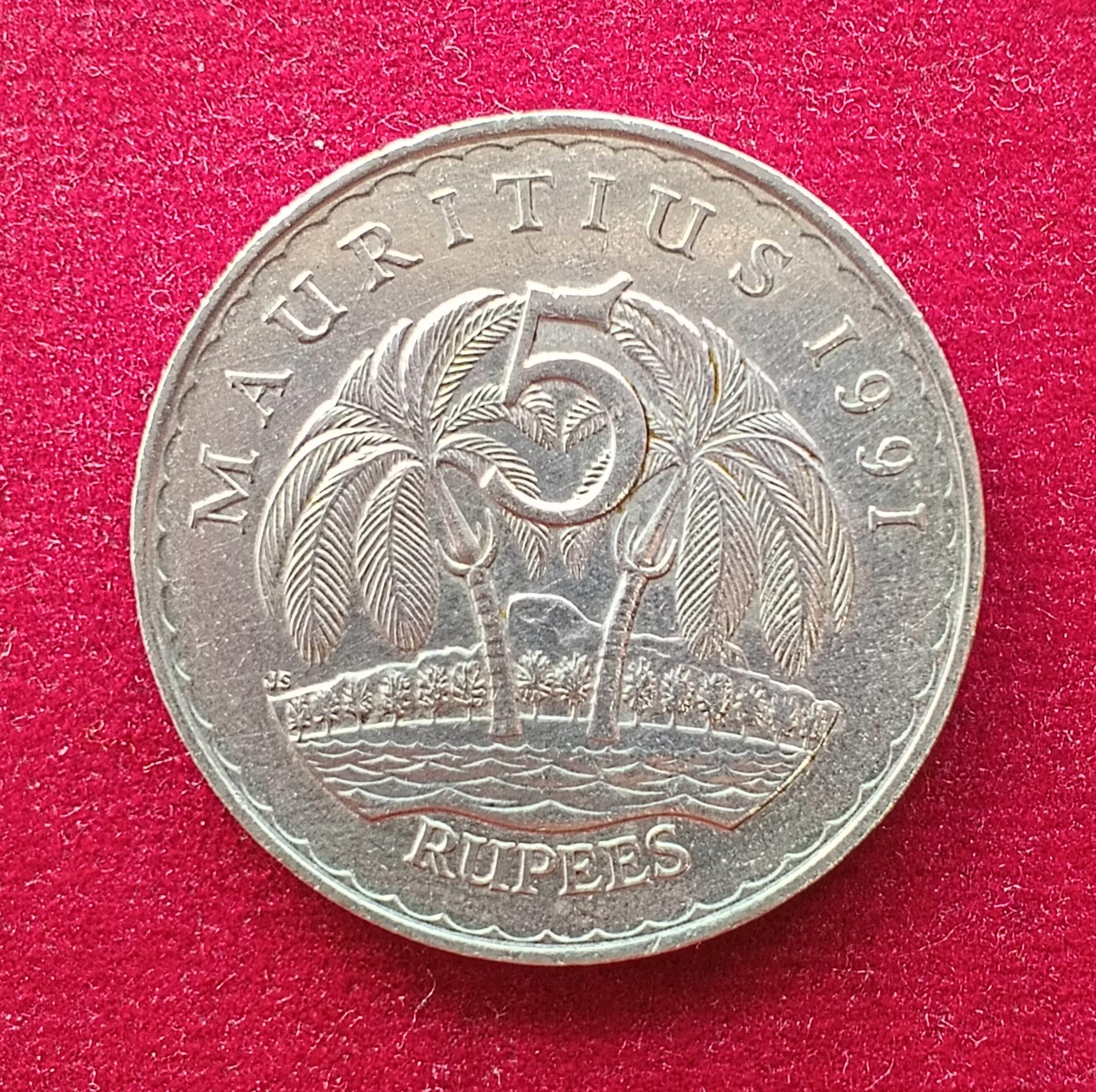 Mauritius 5 Rupees 1991 Coin