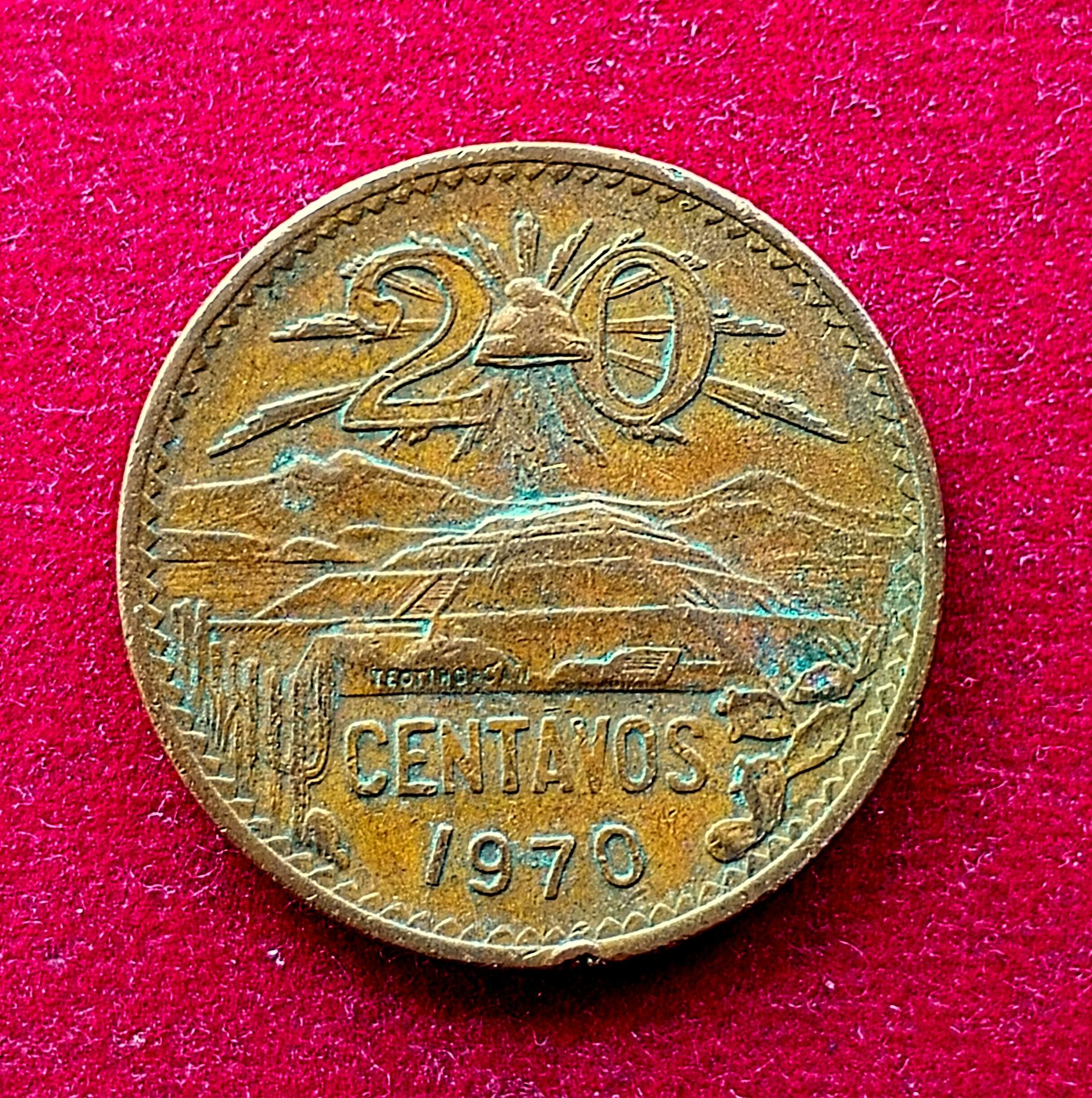 Mexico 20 Centavos 1970 Coin