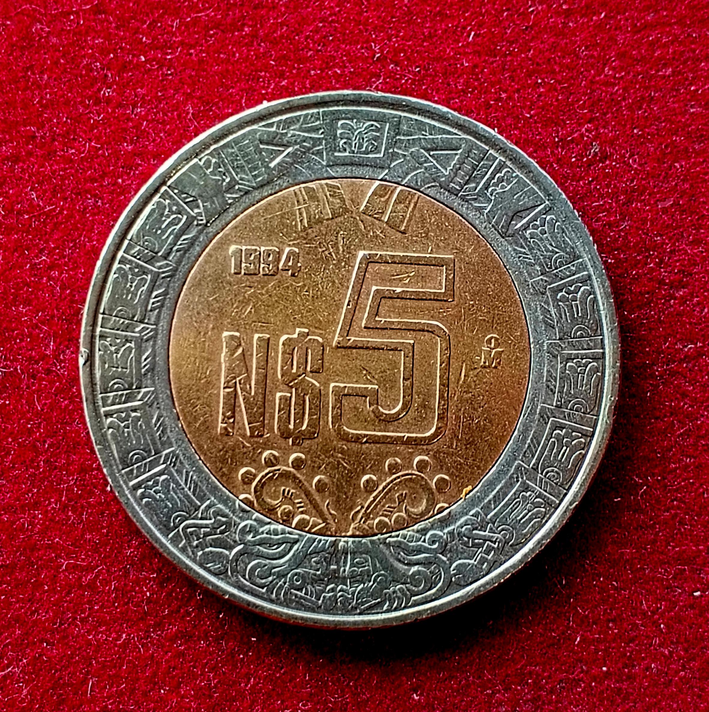 Mexico 5 Pesos 1994 Coin