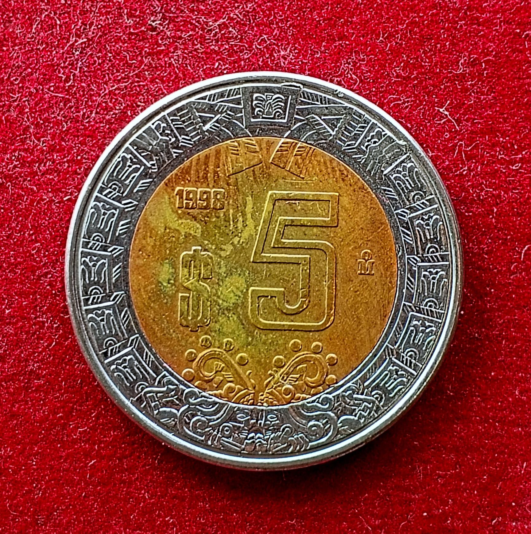Mexico 5 Pesos 1998 Coin