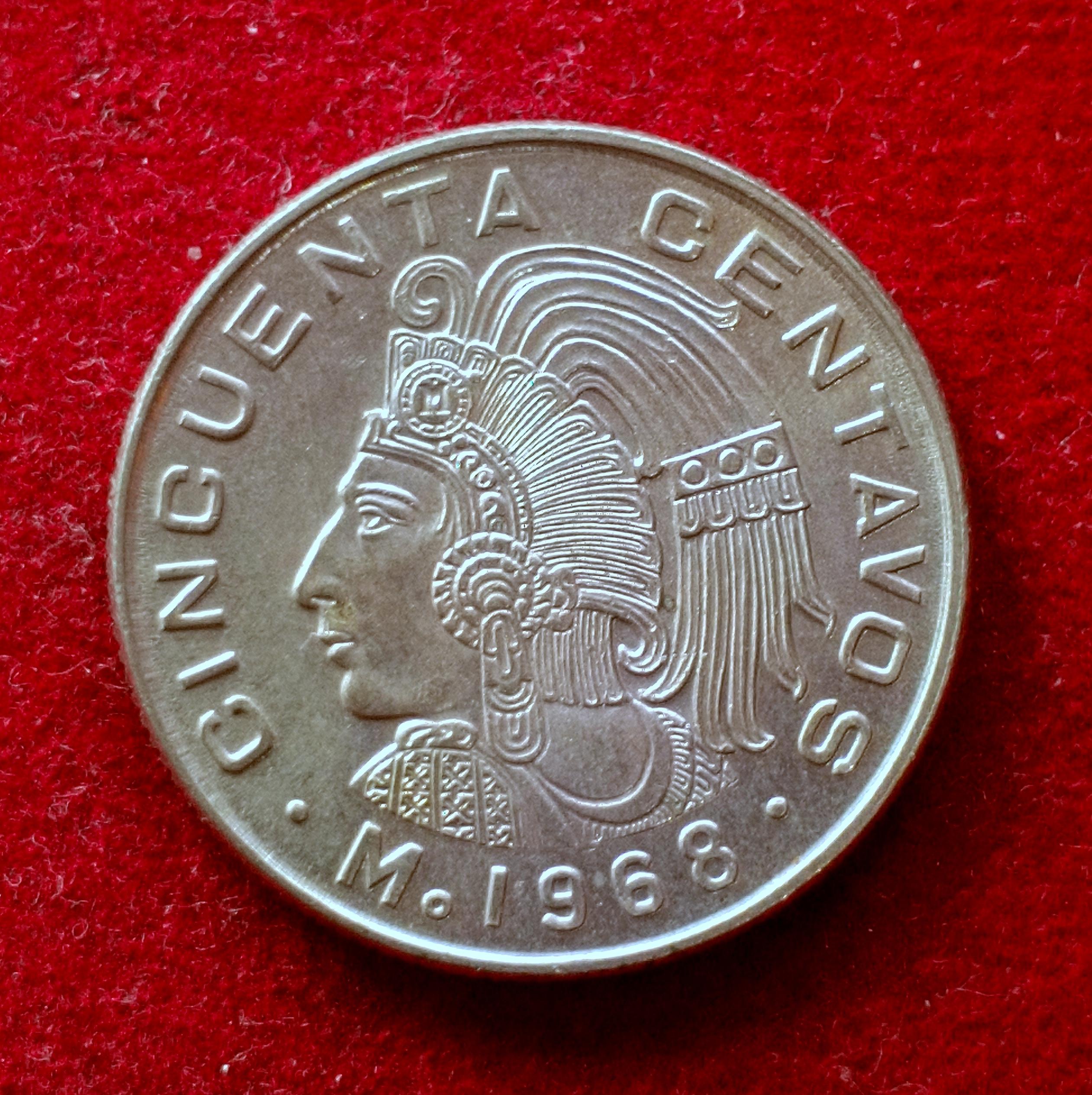 Mexico 50 Centavos 1968 Coin