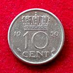 Netherlands 10 Cents - Juliana 1950 Coin