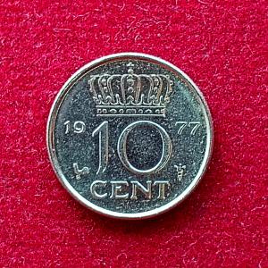 Netherlands 10 Cents - Juliana 1977 Coin
